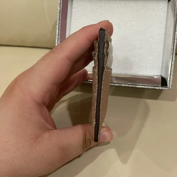 NWT Kate Spade Rose Gold Sparkle Glitter Tinsel Boxed Small Card Holder Wallet - Picture 10 of 16